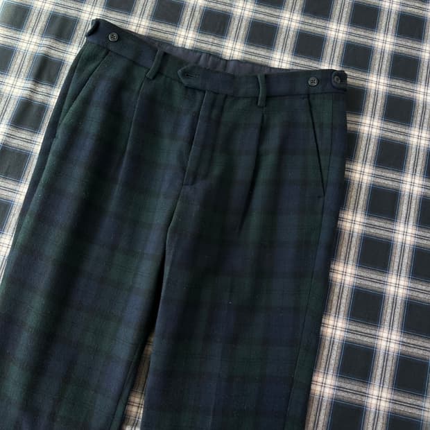 프레드페리 타탄 체크 펑크 브리티쉬 울 팬츠