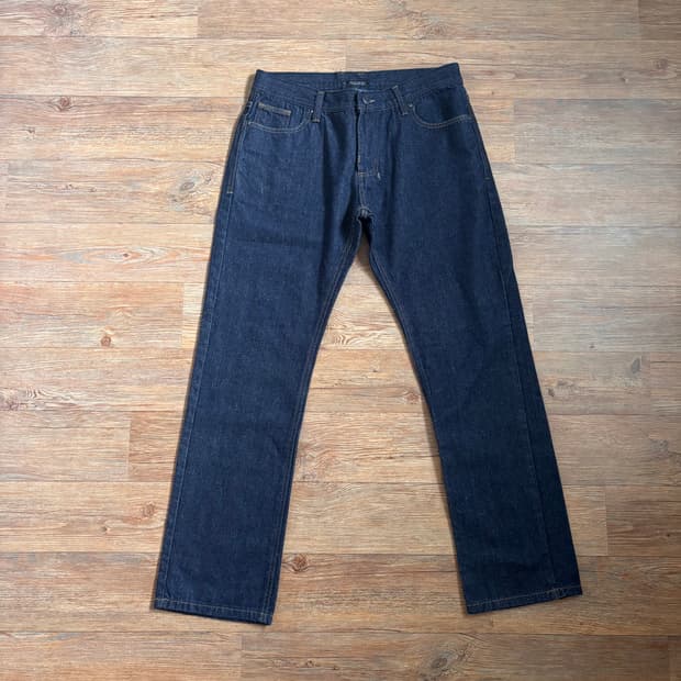 마틴커스텀 청바지 33 34 진청 데님 슬림 일자 새제품급 