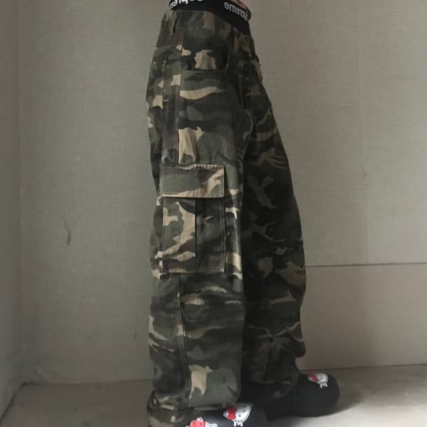 카모 와이드핏 카고팬츠