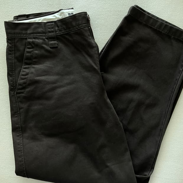 유니클로 와이드핏 치노 팬츠 브라운 76사이즈