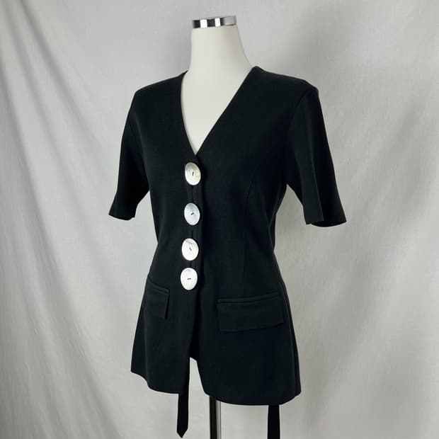 Vintage 자개 단추 반팔 자켓 