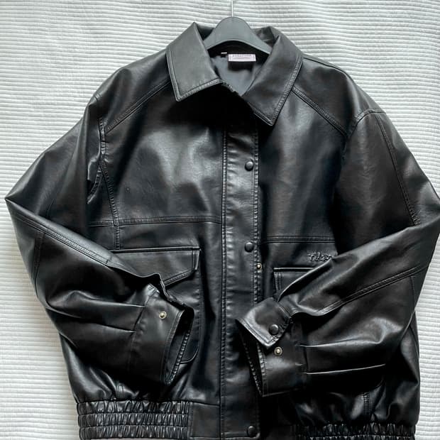 [새 상품] 로라로라 빈티지 레더 블루종 자켓