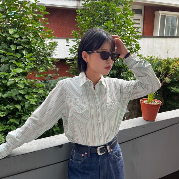 80s ROCKIES 로키즈 웨스턴 셔츠 