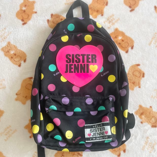 모리걸 빈티지 y2k 갸루 하트 도트 백팩 🖤💗💛🩵💜