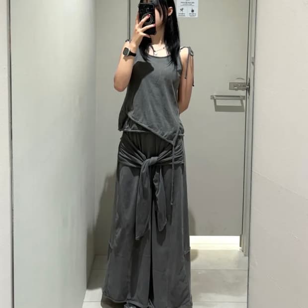 인사일런스 노티드 맥시 저지 스커트