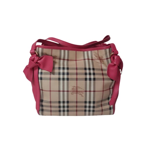 Burberry check pink bag