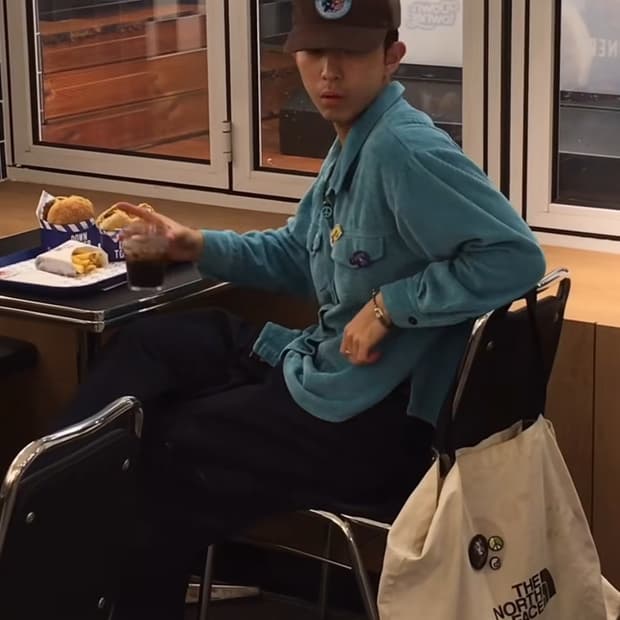 민트 코듀로이 셔츠