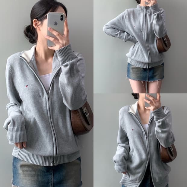 타미힐피거 니트 집업