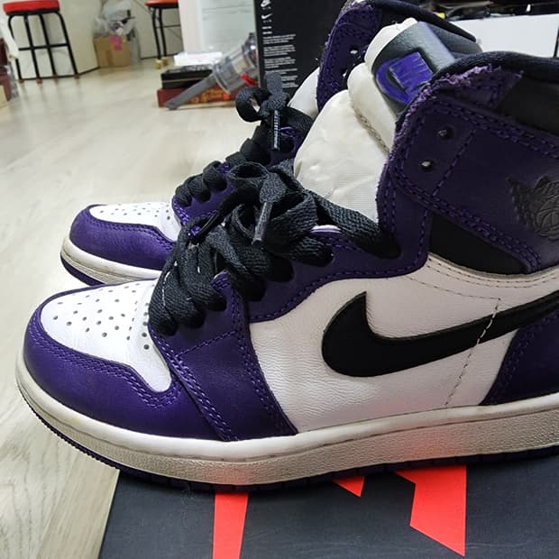 나이키 에어조던1 하이코트퍼플 270 박스있음