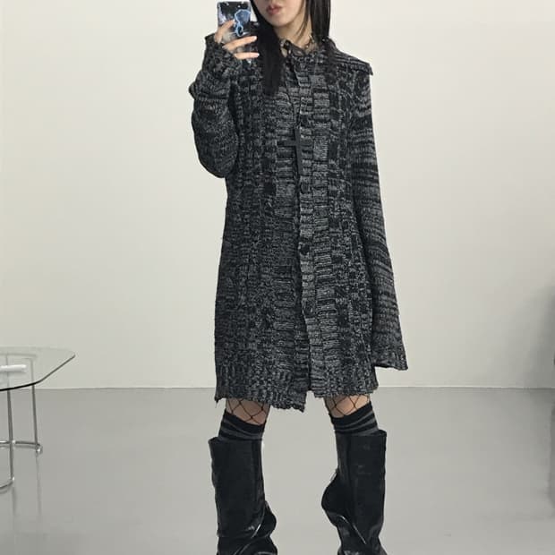 Jpn Acrylic Long Cardigans