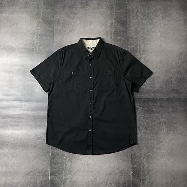 GEORGE 조지 빈티지 블랙 코튼 반팔 셔츠 A00755