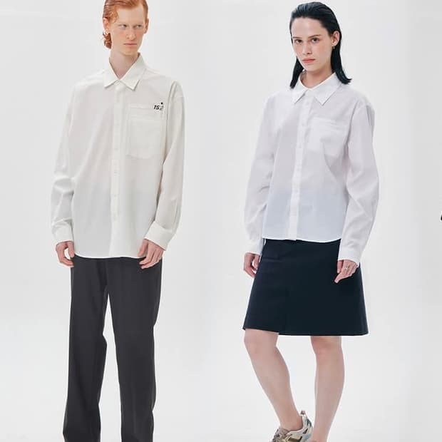 MONAMI x 이상봉 23ss 153 자수 빅카라넥 셔츠