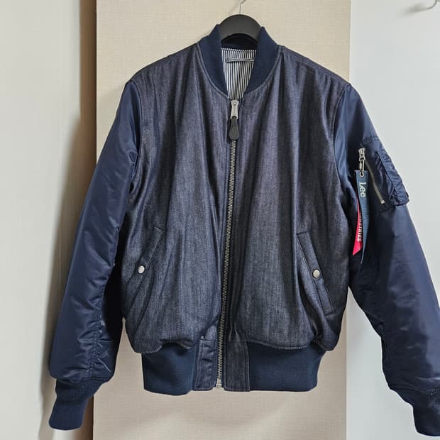 알파인더스트리 x LEE 콜라보 MA-1 데님 블루종 자켓