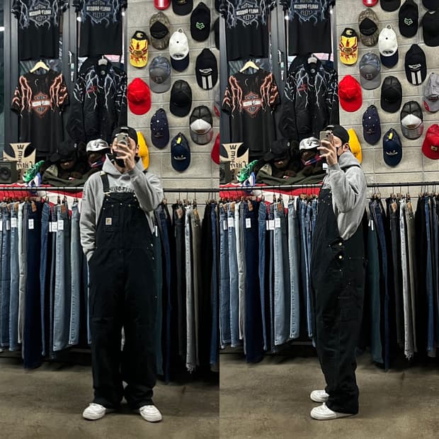 Carhartt 더블니 오버롤  (~38“)