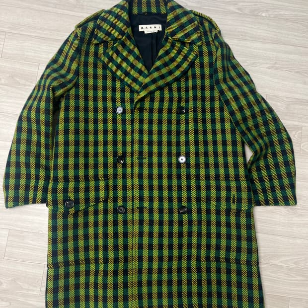 마르니 / 멀티체크 루즈핏 더블 코트 / 48