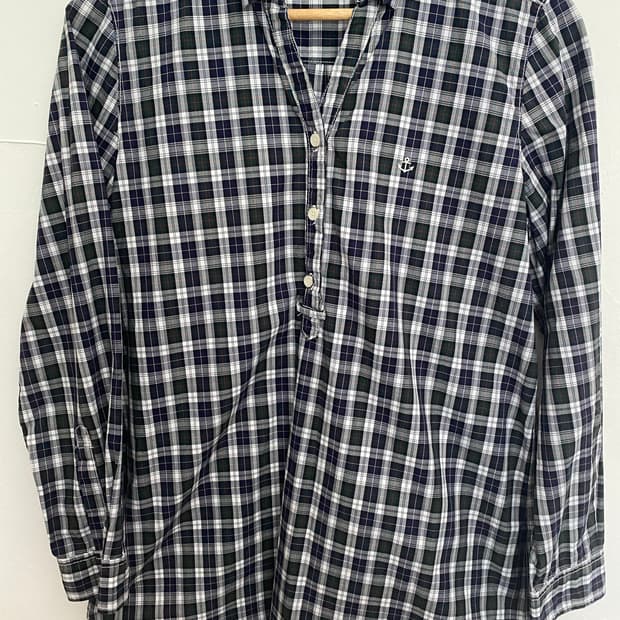재팬 navy 체크 플라넬 셔츠 M