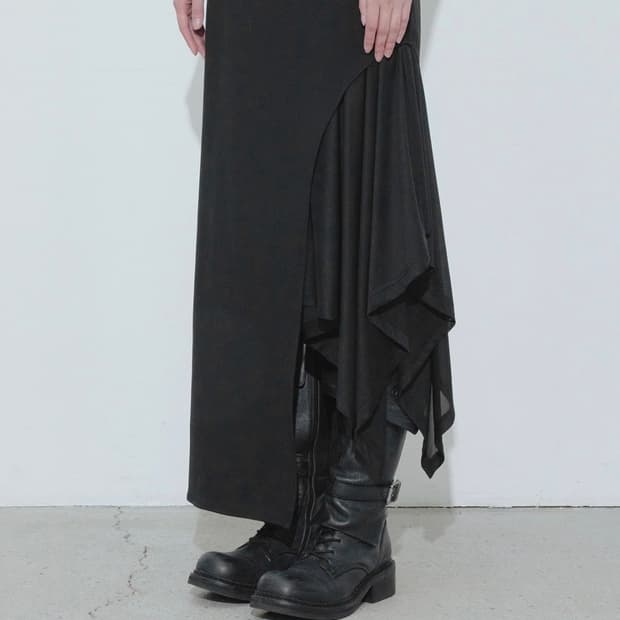 보헴서 SHEER LAYERED SKIRT, BLACK