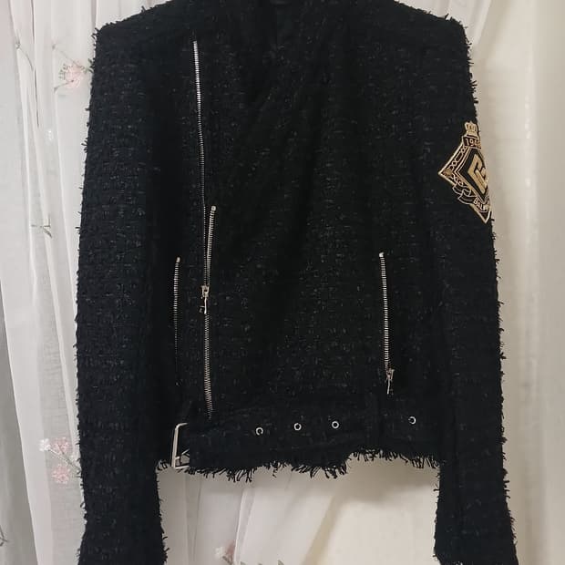 BALMAIN 발망 트위드 자켓 사선라이더 스타일