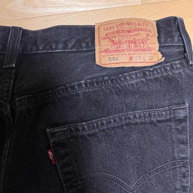 90s 🇺🇸usa 리바이스501빈티지 34x32 흑청