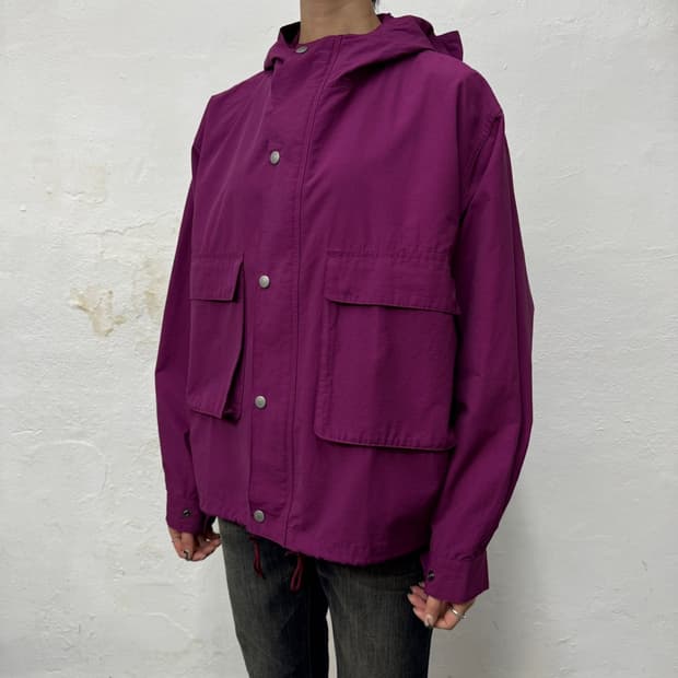 어반리서치 퍼플컬러 코튼 트윌 코튼 쇼트 유틸리티 포켓 마운틴 자켓