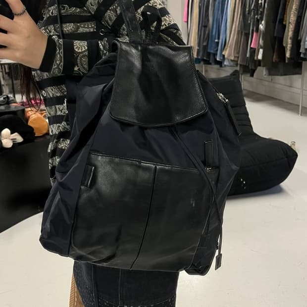 Y‘SACCS nylon & leather backpack 