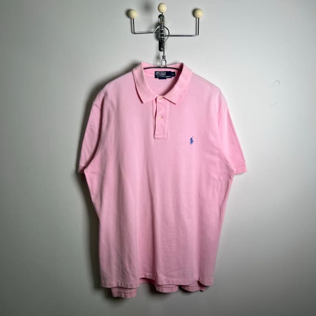 POLO 폴로 랄프로렌 핑크 반팔 카라티 XL