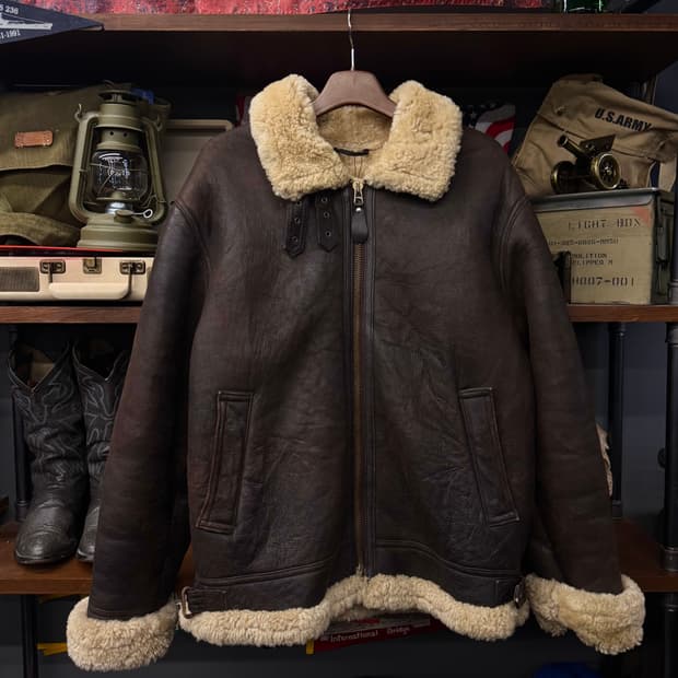 90s Type B-3 무스탕 자켓 밀리터리 리얼 레더 USA N236