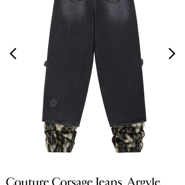 프레스온리 Couture Corsage Jeans_Argyle knit