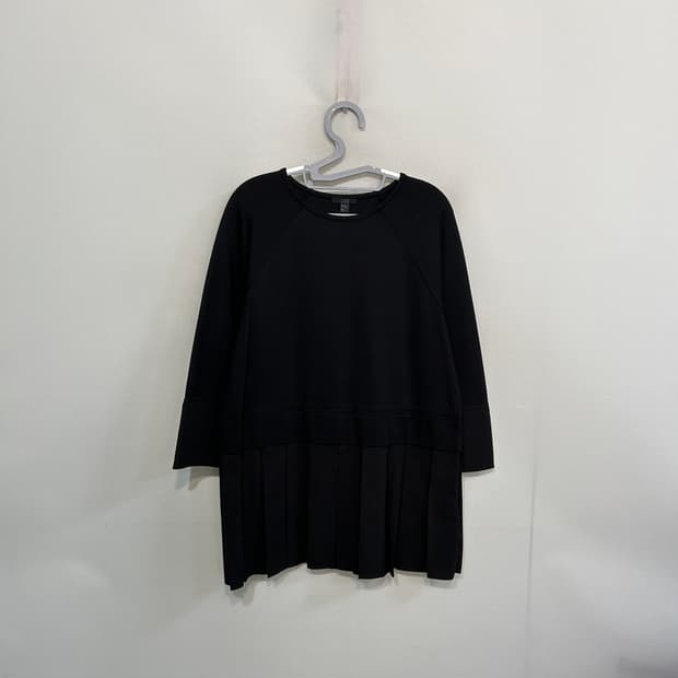 코스 밑단 플리츠주름 롱티셔츠 블라우스 55정도