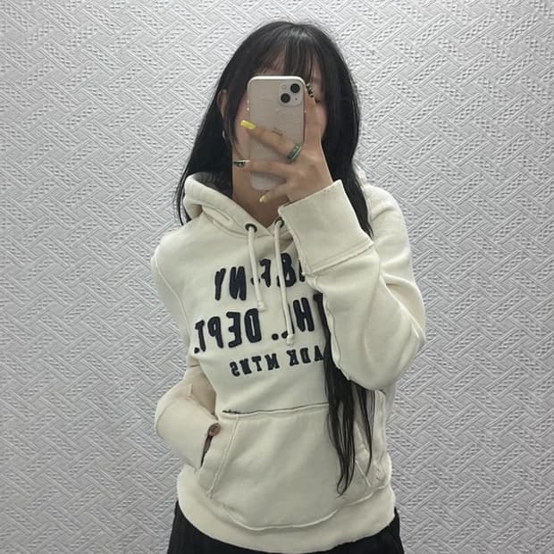아베크롬비 Y2K 폭닥 크림 기모 후드티 100 C07440