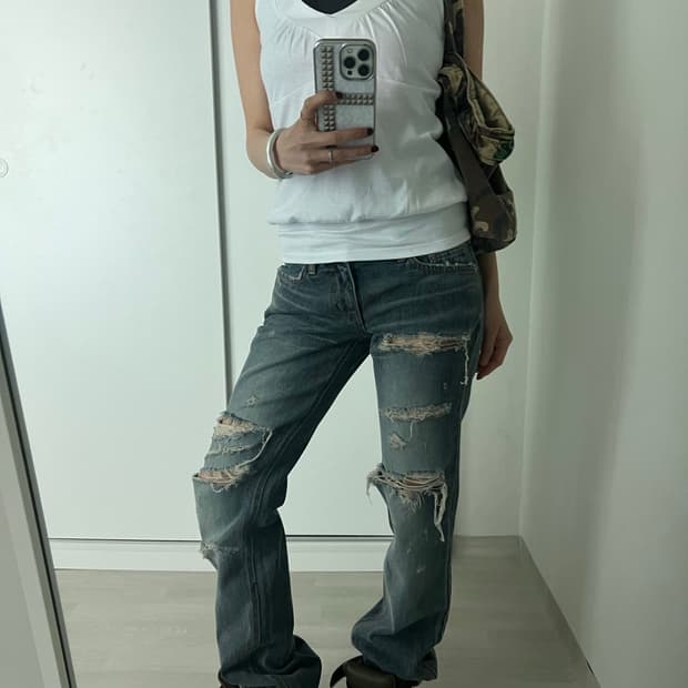 damage lowrise denim