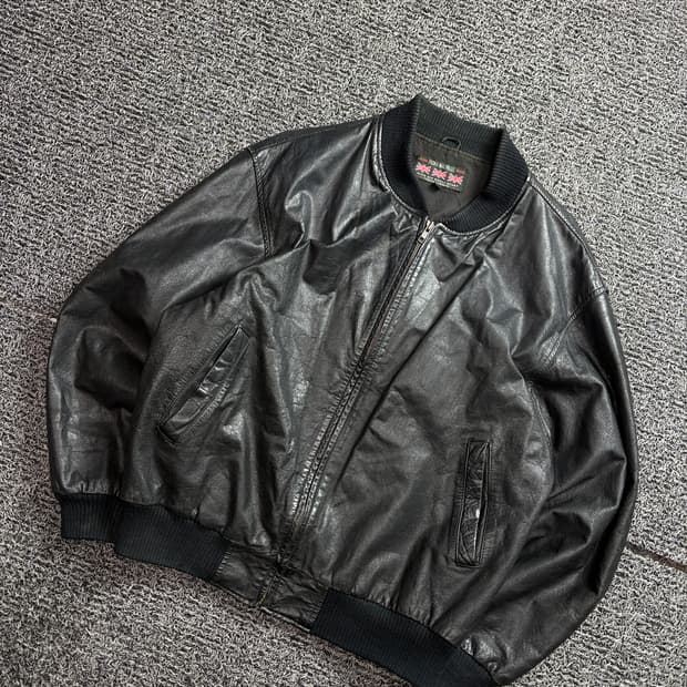 90s 빈티지 아카이브 소가죽 봄버 레더 자켓 2354