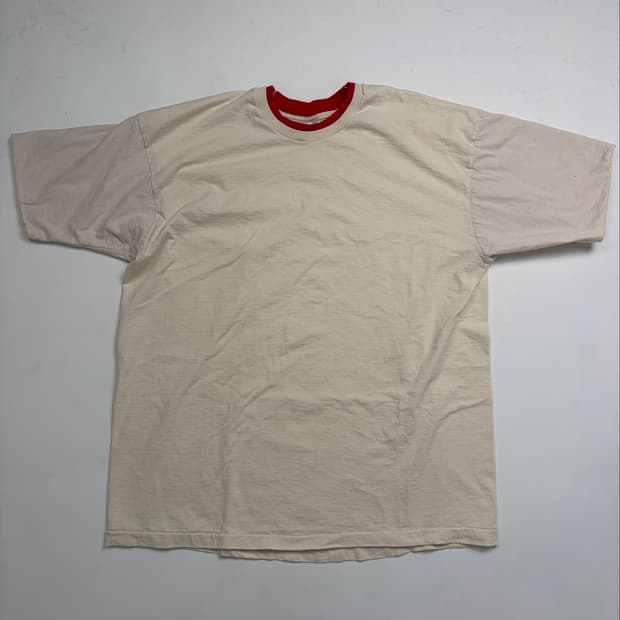 90s Double Layer Blank Tee (white/red)