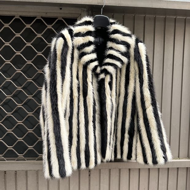 Mink lambs leather point fur jacket