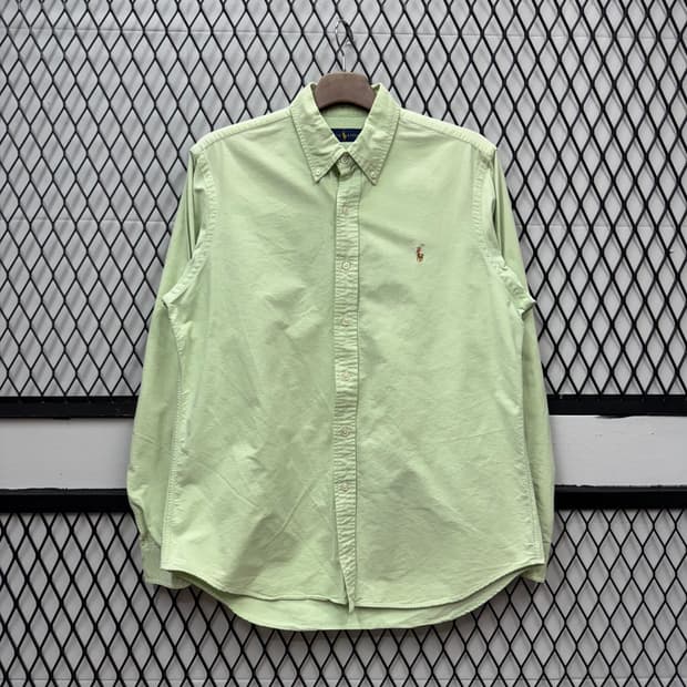 폴로 랄프로렌 솔리드 긴팔 셔츠 멀티포니 포인트 라이트 그린