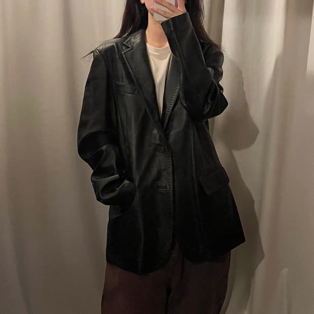 양가죽 블레이저 자켓