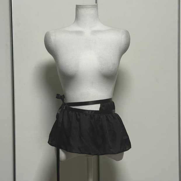 레이어드 랩 스커트 블랙