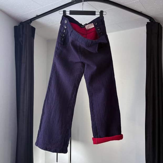 꼼데가르송 트리콧 투페이스 버튼 울팬츠