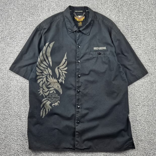 할리데이비슨 바이커 하프 반팔 셔츠 ( L ) / 11818