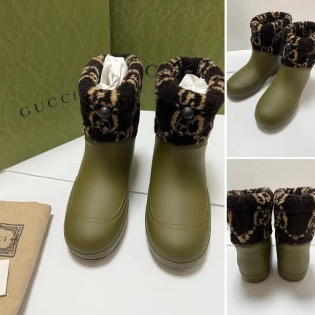 구찌 남성 러버 부츠 gg gucci