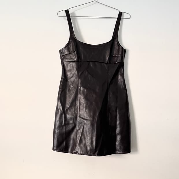 Leather layered mini ops / burgundy