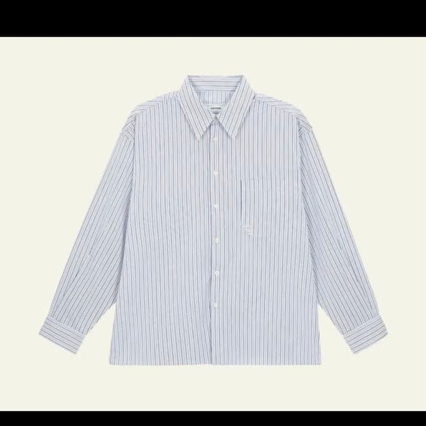 웨이비니스 오리가미 스트라이프 셔츠 오션블루