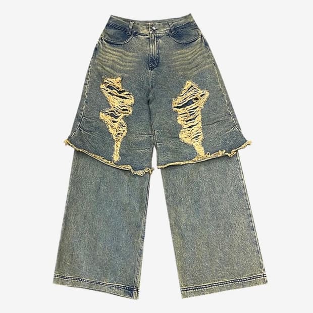 비엘알 디스트로이드 빈티지 더블 데님 S