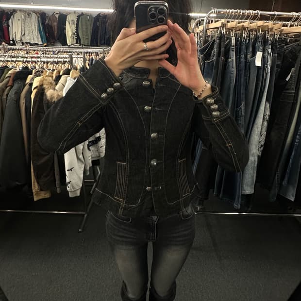 M)OLD NAVY 빈티지 여성 스티치 데님 자켓