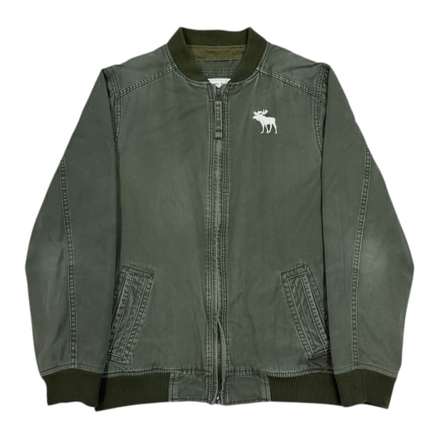 아베크롬비 워시드 코튼 MA-1 봄버 자켓 카키 그린 2XL