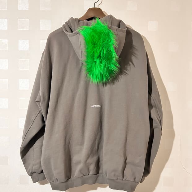 웰던11 24ss 모호크  헤어 오버핏 후디집업 그레이