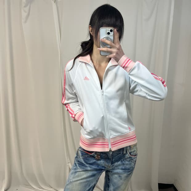 Adidas white pink jersey