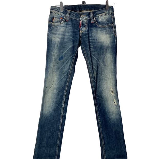 Painting Bootscut jeans 디스퀘어드2 로우라이즈부츠컷