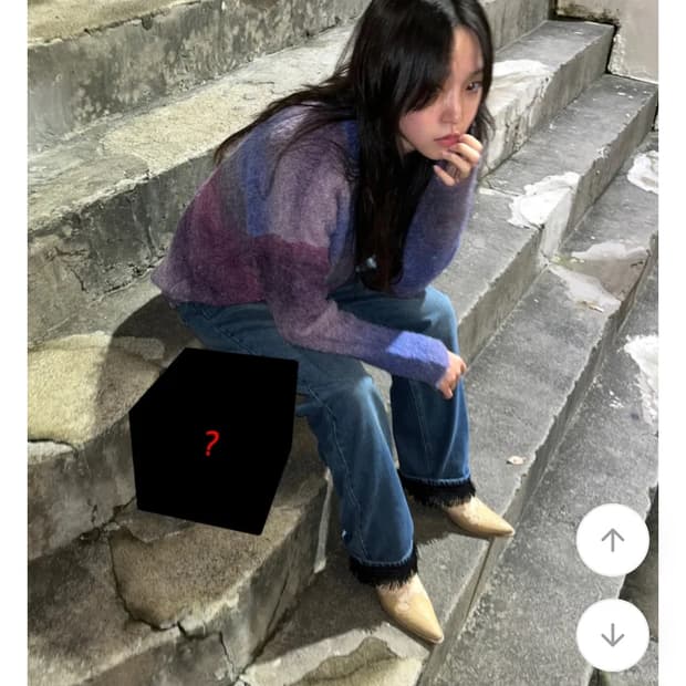 김아홉 fringe long denim (roll-up) s