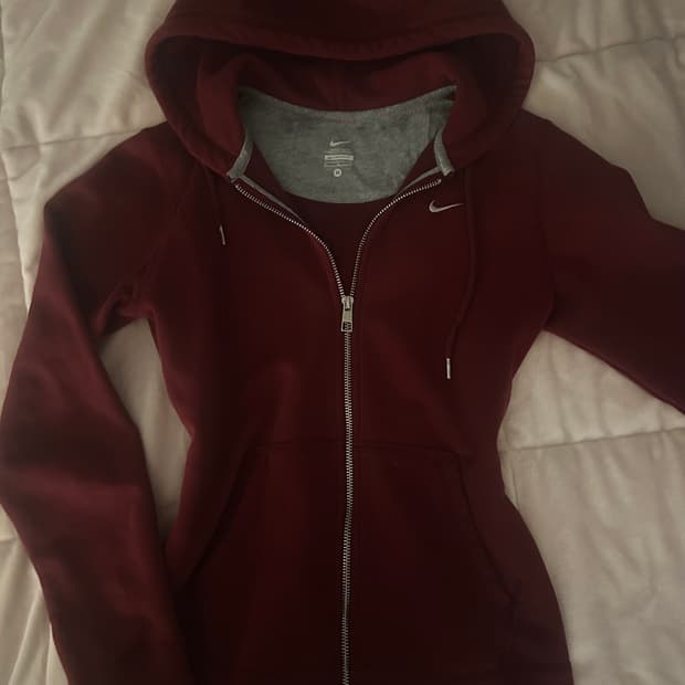 나이키 버건디 슬림핏 후드집업
